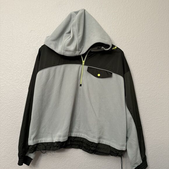 Athleta Zion Microfleece Pullover Half Zip Green Mint Colorblock Size Small EUC - Picture 1 of 7